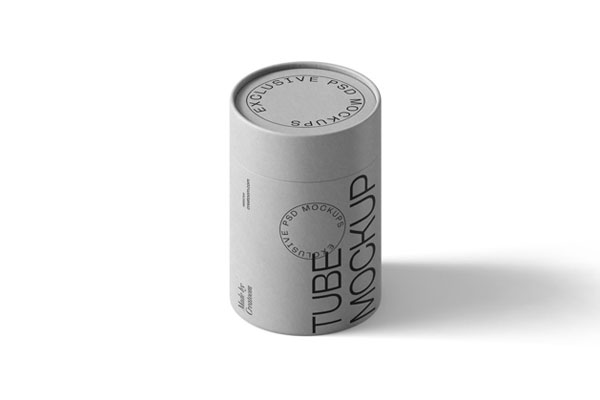 Top View of Minimal Paper Tube Mockup