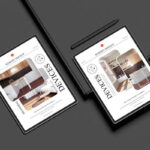 Top View of Modern Branding Devices Website Mockup