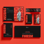 Top View of Modern Branding Stationery Mockup Set