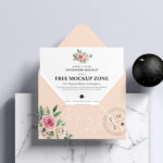 Top View of Modern Invitation Mockup
