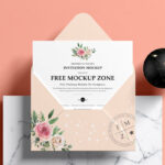 Top View of Modern Invitation Mockup
