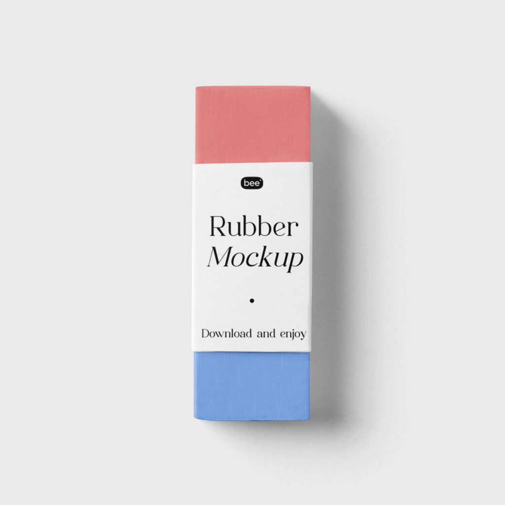 Top View of Neat Rubber Label Mockup