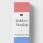 Top View of Neat Rubber Label Mockup
