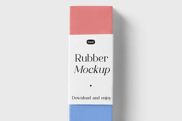 Top View of Neat Rubber Label Mockup