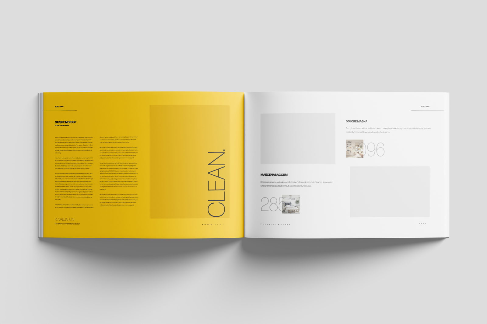 Free Top View of Open A4 Magazine Mockup PSD Template