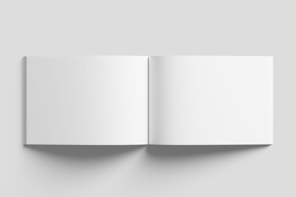 Top View of Open A4 Magazine Mockup