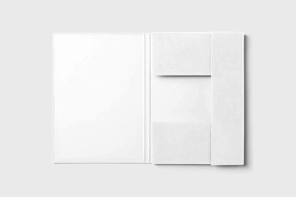 Top View of Open Portfolio Mockup