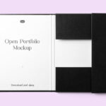 Top View of Open Portfolio Mockup