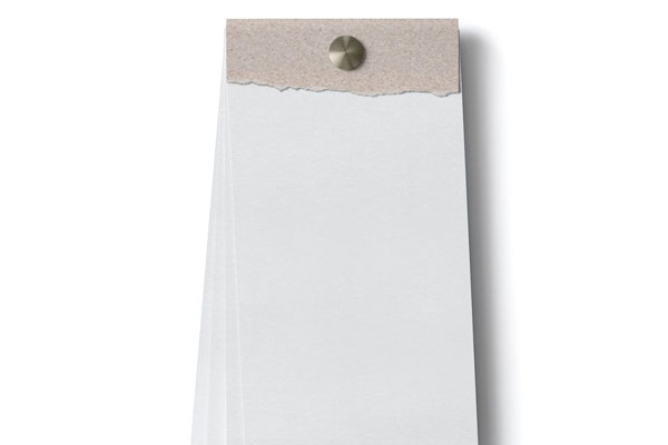 Top View of Open Tear Off Notepad Mockup