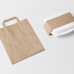 Top View of Packaging Box and Paper Bag Mockup