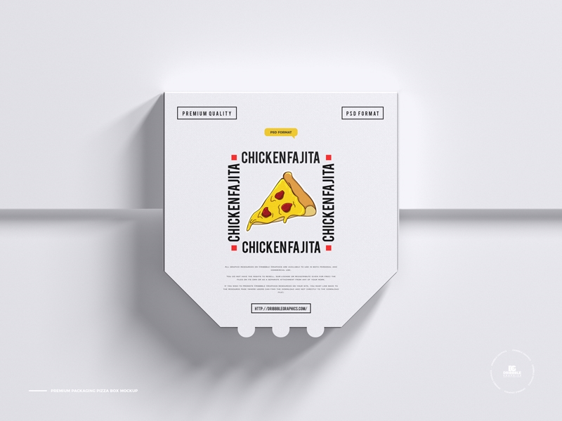 Top View of Packaging Pizza Box Mockup