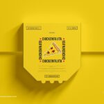 Top View of Packaging Pizza Box Mockup