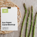 Top View of Paper Card Mockup with Clip