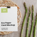 Top View of Paper Card Mockup with Clip