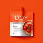 Top View of Paper Doypack Pouch Mockup