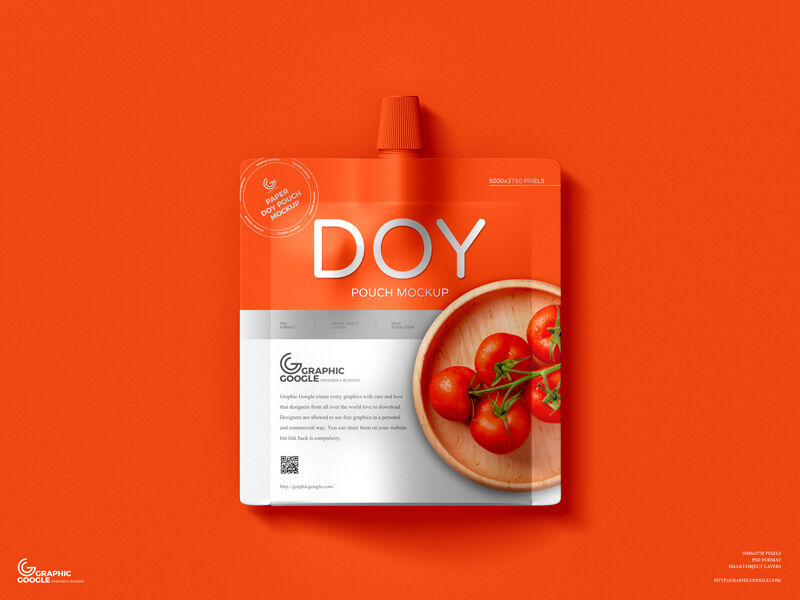 Top View of Paper Doypack Pouch Mockup