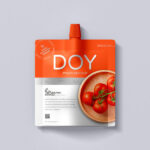 Top View of Paper Doypack Pouch Mockup