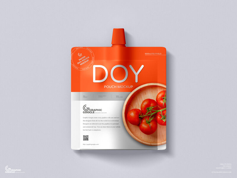 Top View of Paper Doypack Pouch Mockup