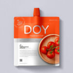 Top View of Paper Doypack Pouch Mockup