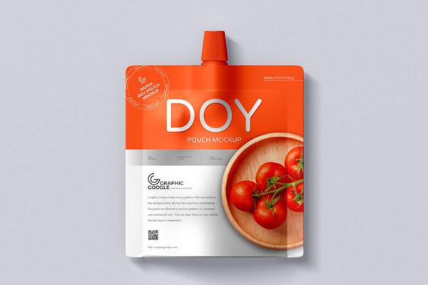 Top View of Paper Doypack Pouch Mockup