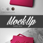 Top View of Paper Gift Box Packaging Mockup