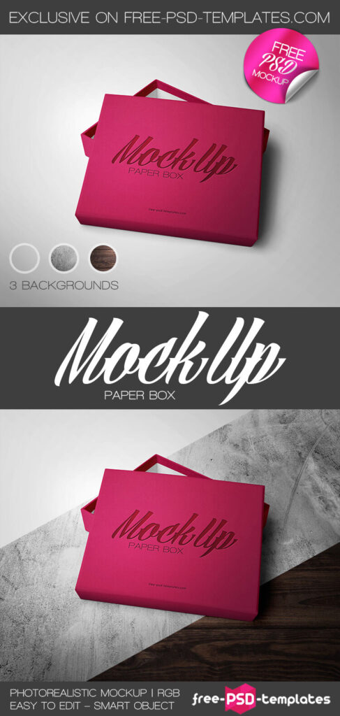 Top View of Paper Gift Box Packaging Mockup