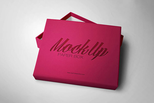 Top View of Paper Gift Box Packaging Mockup