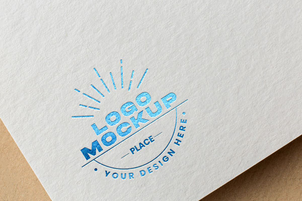 Top View of Paper Logo Mockup