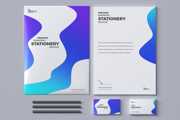 Top View of Perfect Branding Stationery Mockup