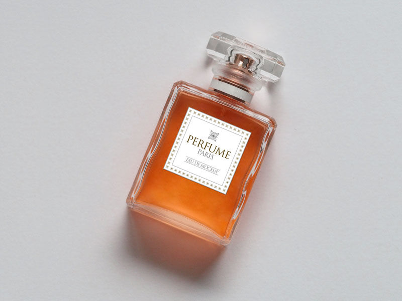 Top View of Perfume Bottle Mockup