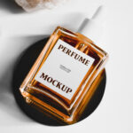 Top View of Perfume Flacon Bottle Mockup