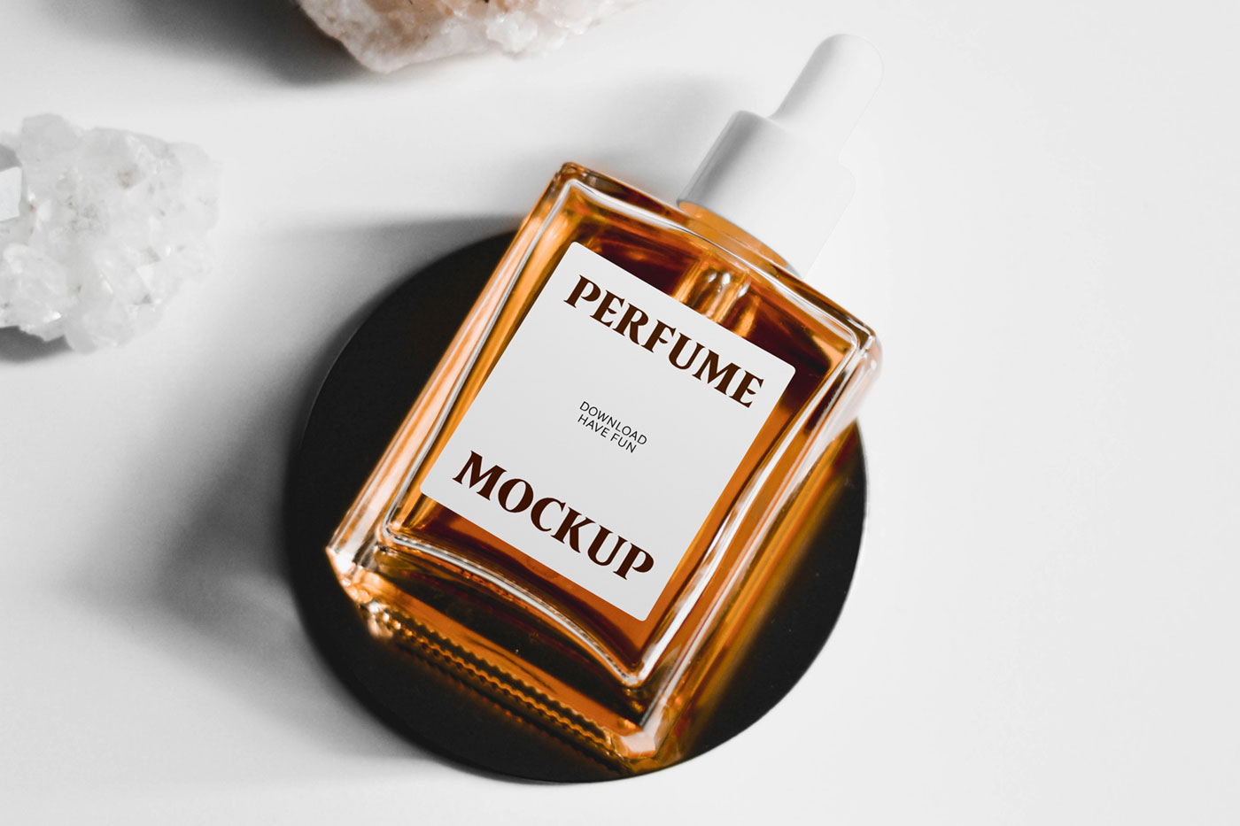 Top View of Perfume Flacon Bottle Mockup FREE PSD