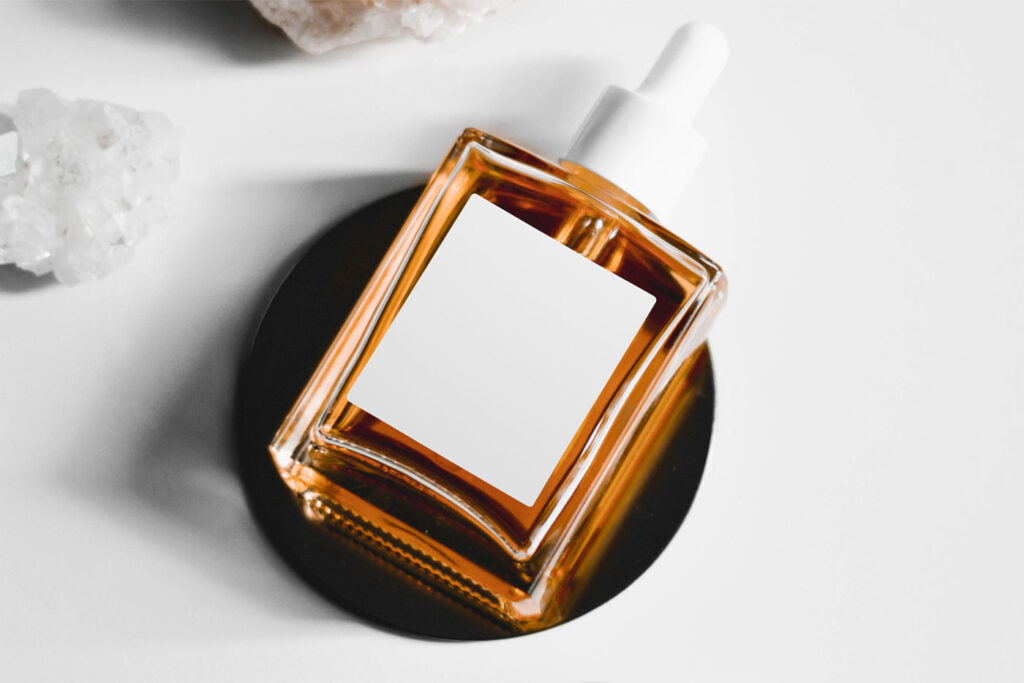Top View of Perfume Flacon Bottle Mockup