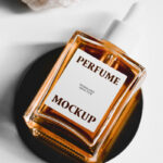 Top View of Perfume Flacon Bottle Mockup