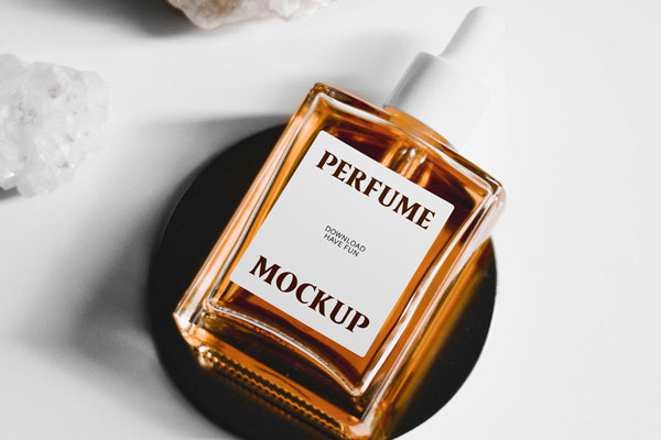 Top View of Perfume Flacon Bottle Mockup