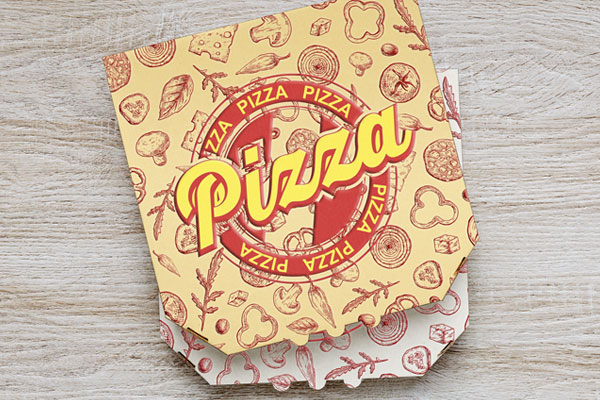 Top View of Pizza Box Mockup