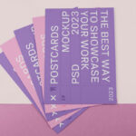 Top View of Postcards Mockup on Floor
