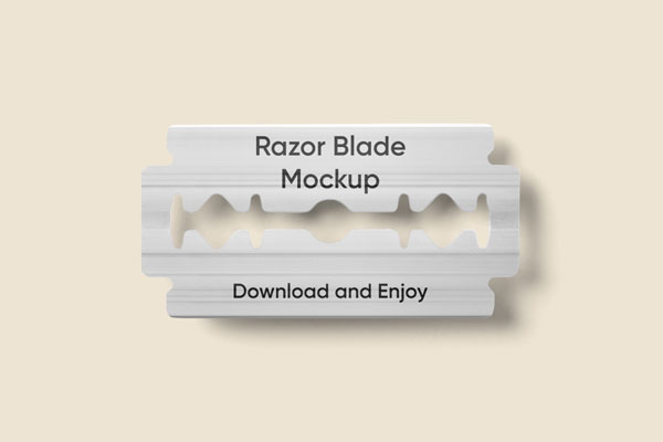 Top View of Razor Blade Mockup
