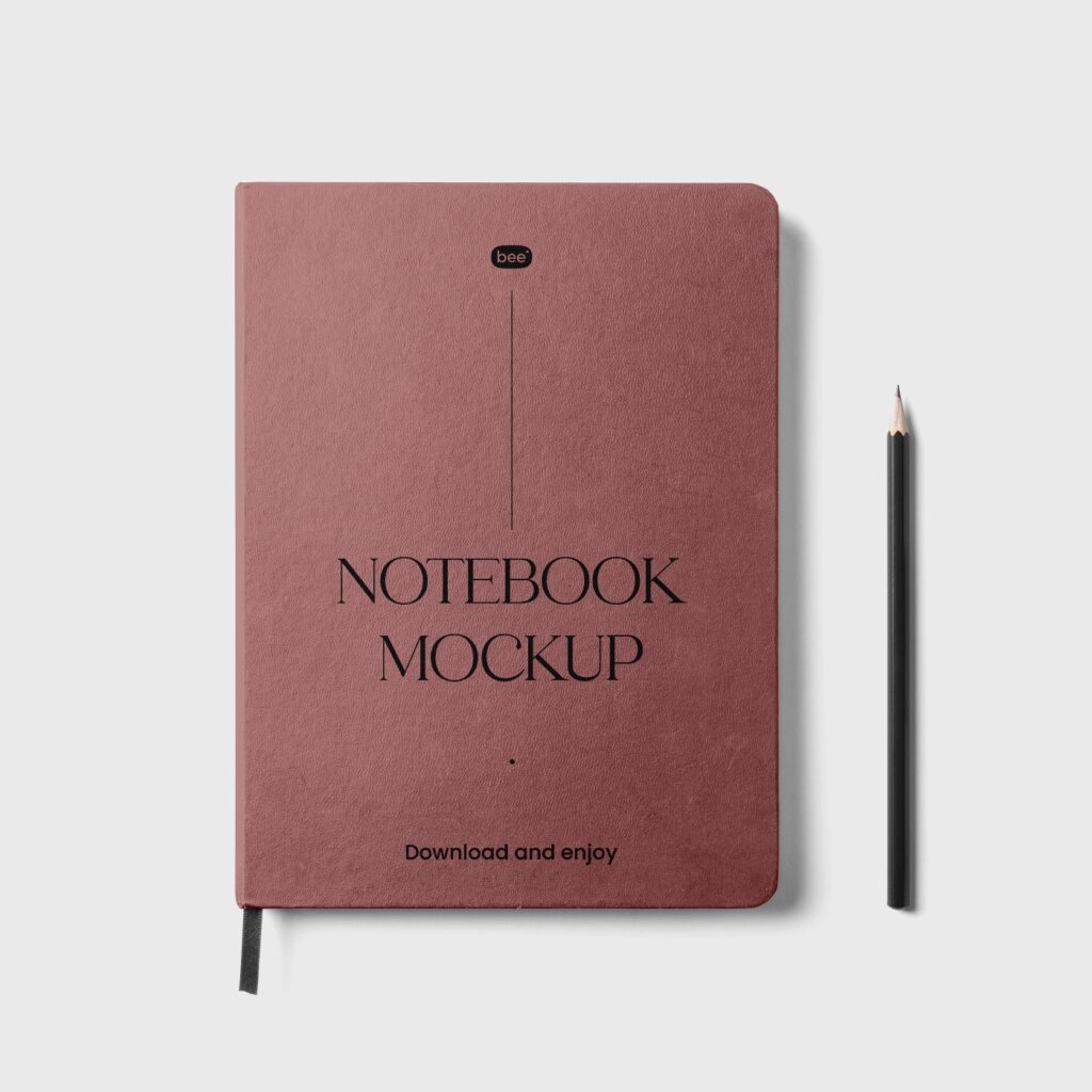 Top View of Realistic A4 Notebook Mockup