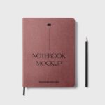 Top View of Realistic A4 Notebook Mockup