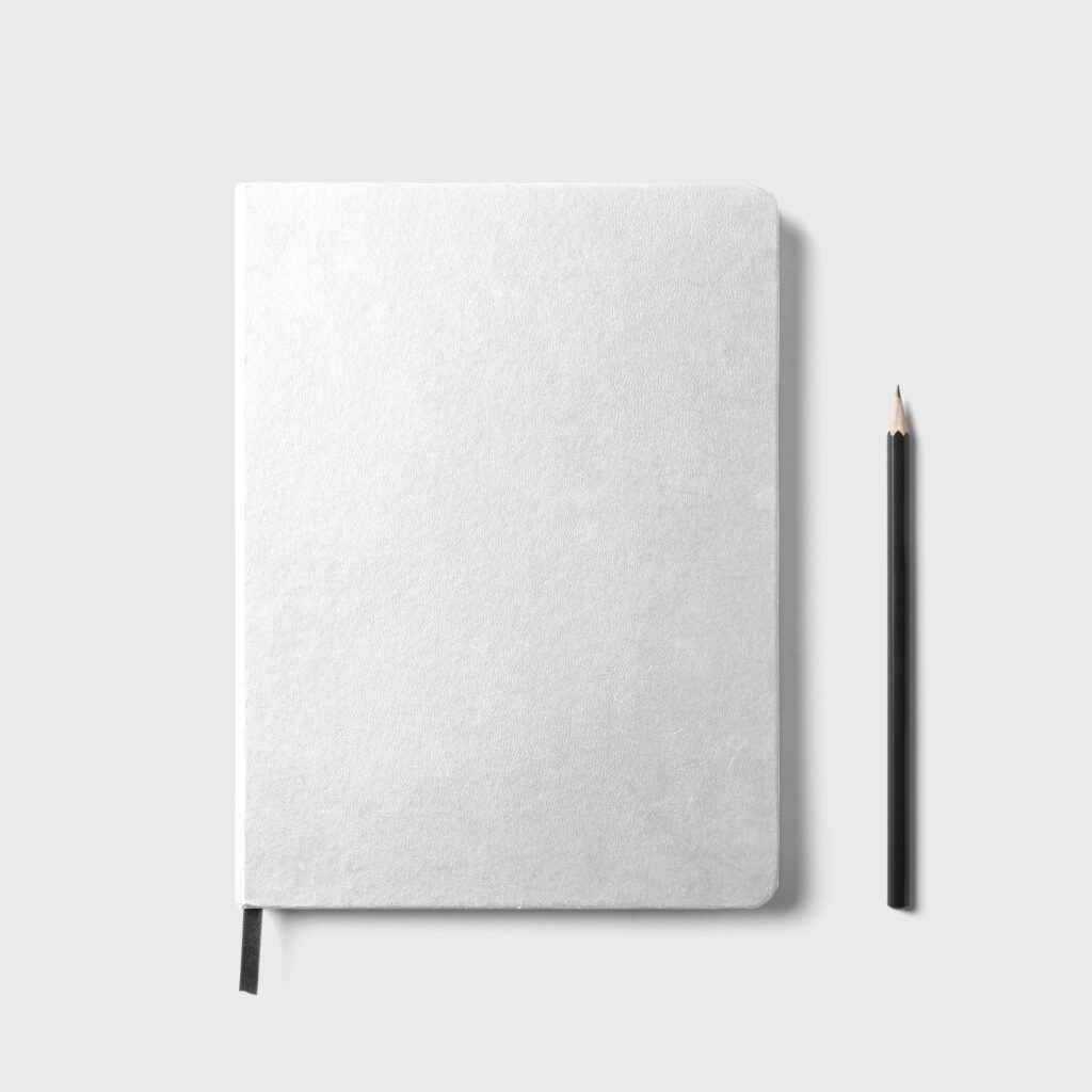 Top View of Realistic A4 Notebook Mockup