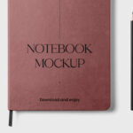 Top View of Realistic A4 Notebook Mockup