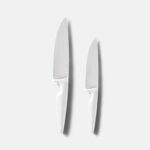 Top View of Realistic Double Kitchen Knifes Mockup