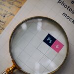 Top View of Realistic Magnifying Glass Mockup