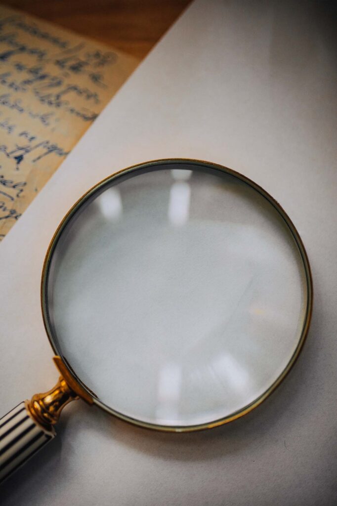 Top View of Realistic Magnifying Glass Mockup