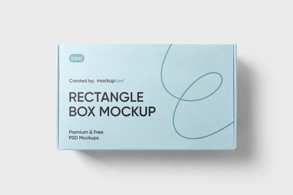 Top View of Rectangle Box Mockup