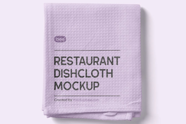 Top View of Restaurant Dishcloth Mockup