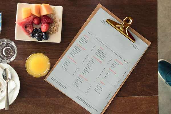 Top View of Restaurant Menu Mockup
