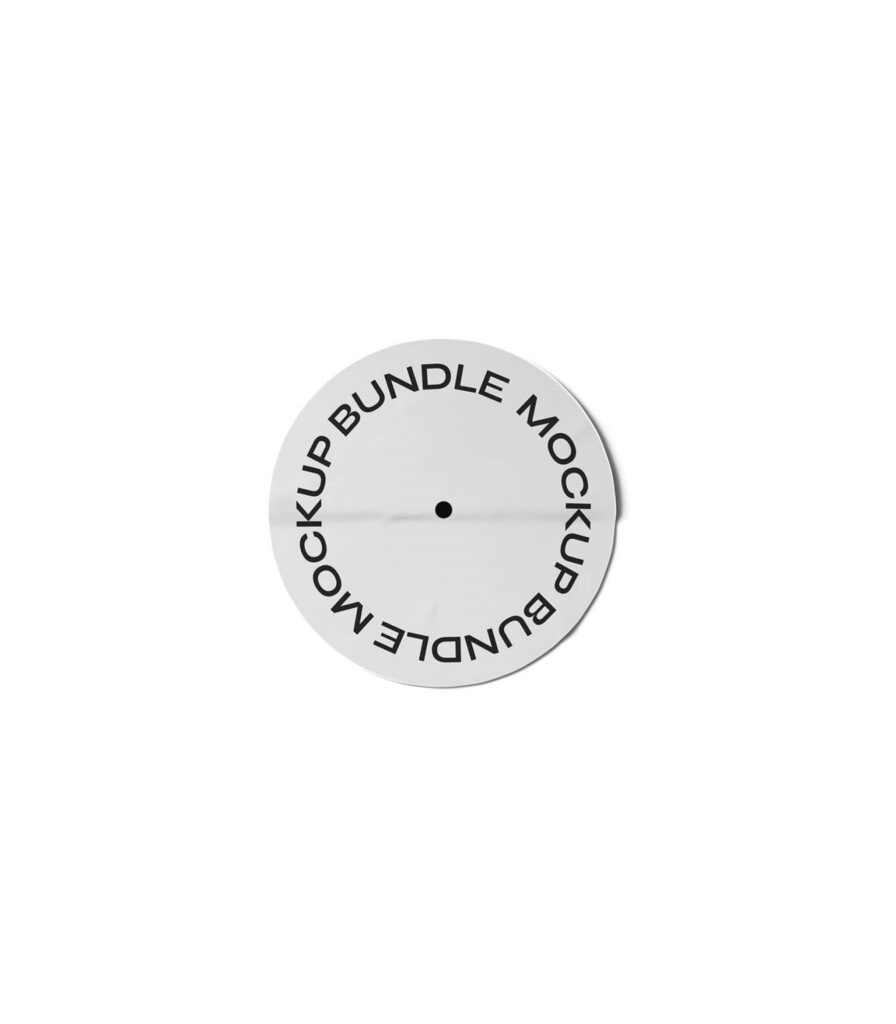 Top View of Round Paper Label Mockup