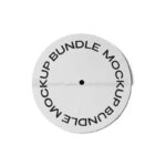 Top View of Round Paper Label Mockup